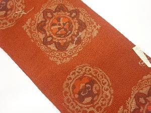 未使用品　本場筑前博多変わり丸文に華文模様織出し名古屋帯